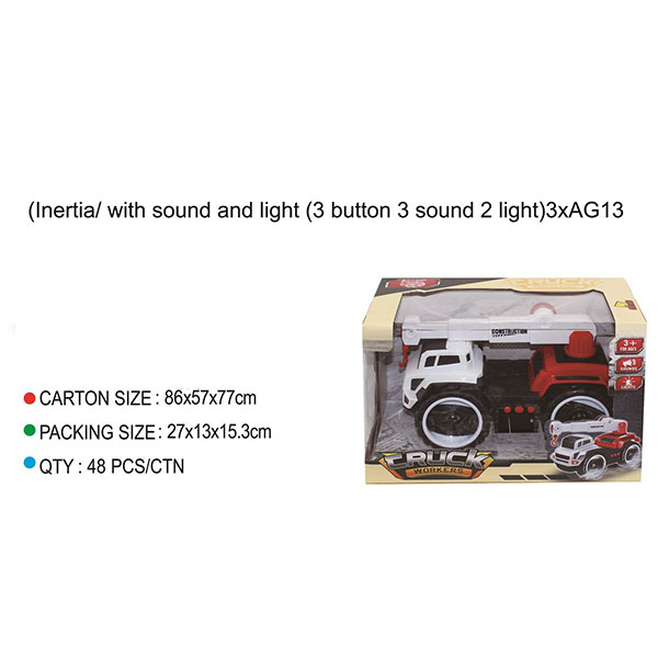 Inertial crane with sound and light(3 button,3 sound,2 light),3*AG13 included