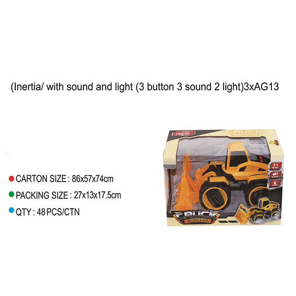 Inertial forklift with sound and light(3 button,3 sound,2 light),3*AG13 included
