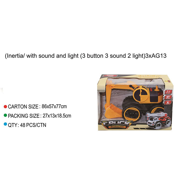 Inertial forklift with sound and light(3 button,3 sound,2 light),3*AG13 included