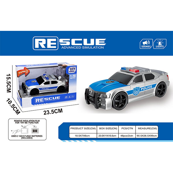 1:20 inertial police car with sound and light