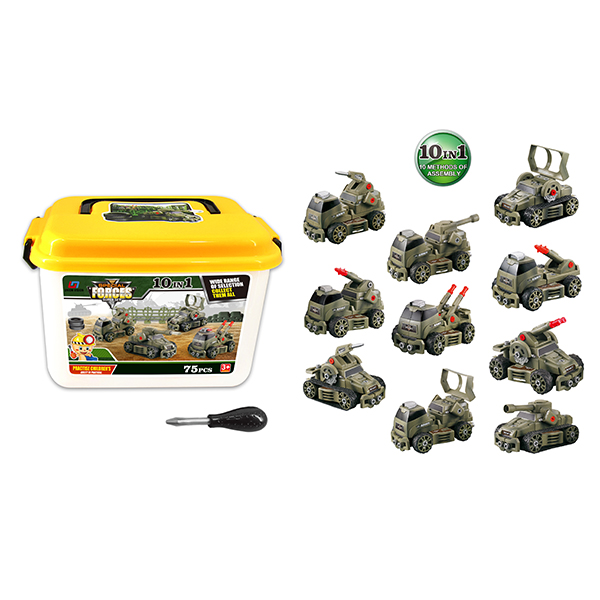 Taxiing Function DIY self-assembling building blocks Military series set 10 in 1 military green