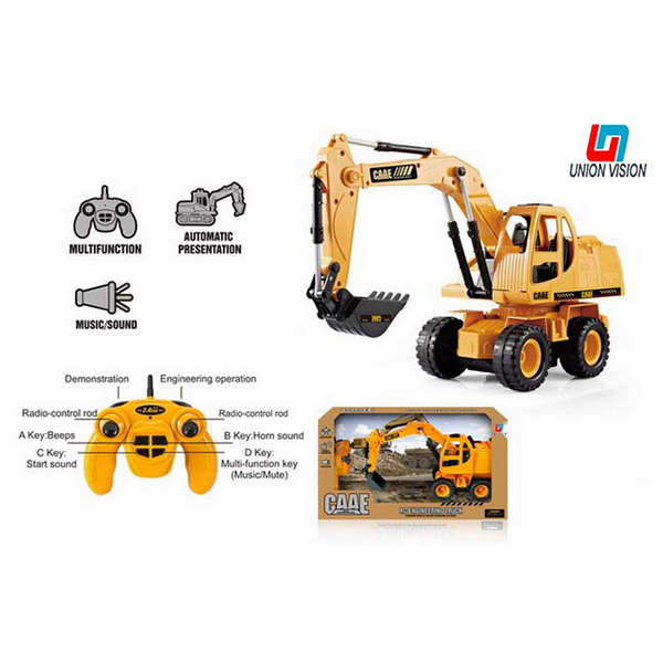 2.4g six-channel remote control wheel hydraulic Mining Simulation engineering vehicle 1:24