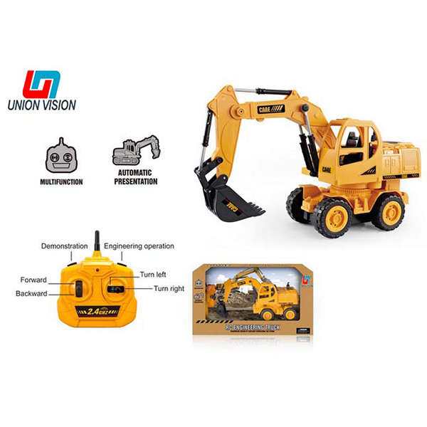 2.4g six-channel remote control wheel hydraulic Mining Simulation engineering vehicle 1:28