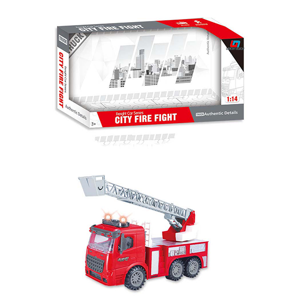 1:14 Inertial fire truck (3 keys with light music) with 3 AG13 batteries