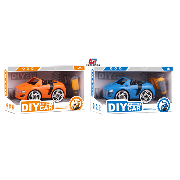 DIY Q version of Audi disassembly and assembly car (blue/orange 2 colors mixed)