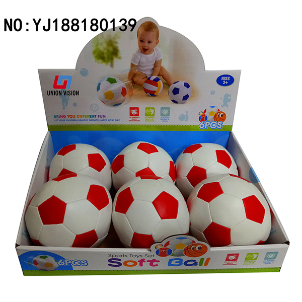 Red and white football toy (6 PCS/display box)