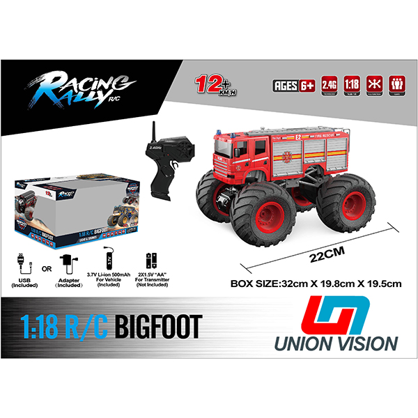 1:18 extra-large wheel racing bigfoot car