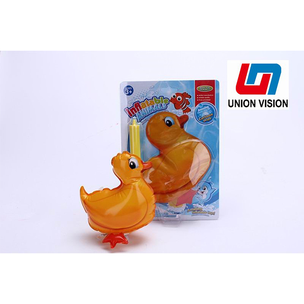 Inflatable yellow duck with chain (with tube)