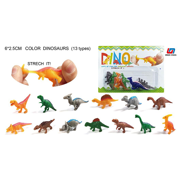 Color-drawn color-unchanged Dinosaur paper card (6 pieces)