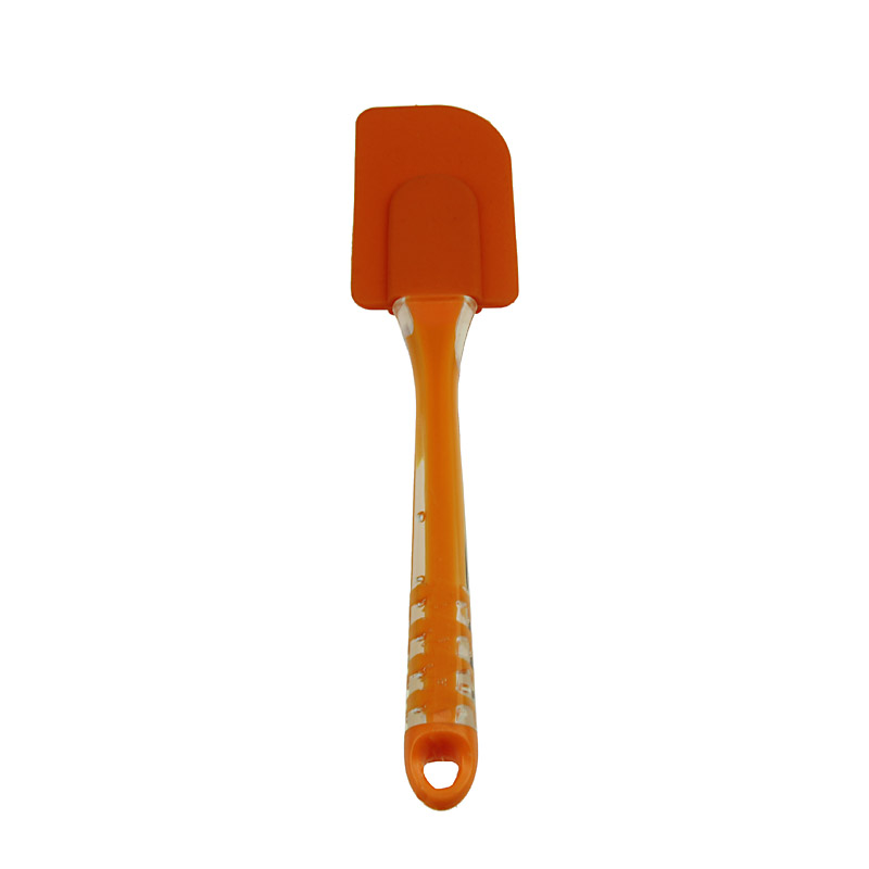 2" Silicone+PP+PS Spatula Baking Scraper Butter Knife Cooking Cake Kitchen Utensil Orange