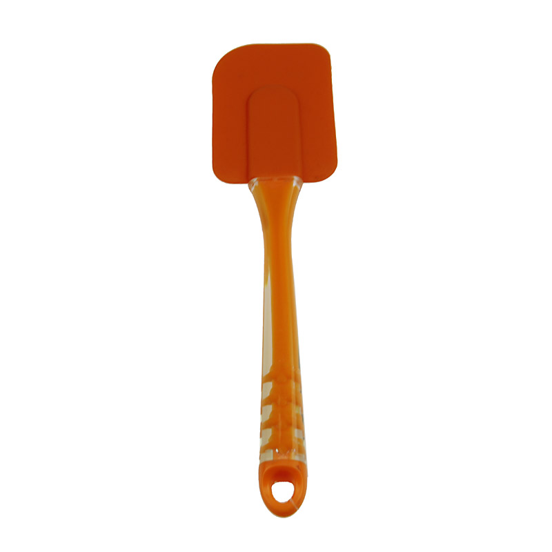 2.3" Silicone+PP+PS Spatula Baking Scraper Butter Knife Cooking Cake Kitchen Utensil Orange