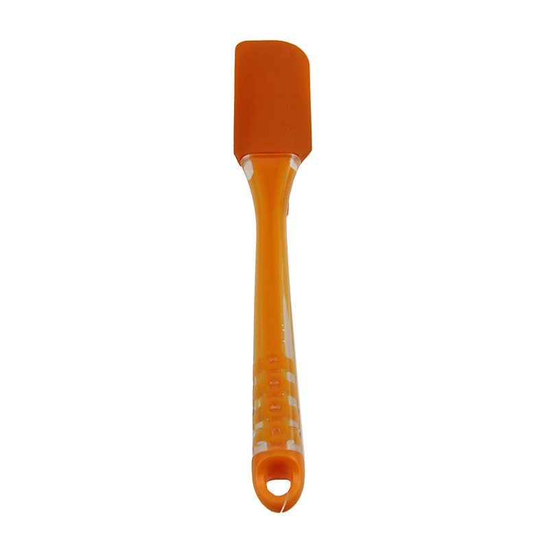 1.3" Silicone+PP+PS Spatula Baking Scraper Butter Knife Cooking Cake Kitchen Utensil Orange