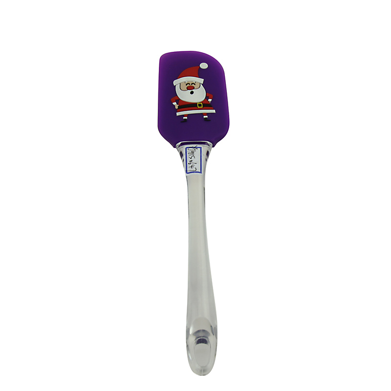 Santa Claus Printing Silicone+PS Spatula Baking Scraper Butter Knife Cooking Cake Kitchen Utensil