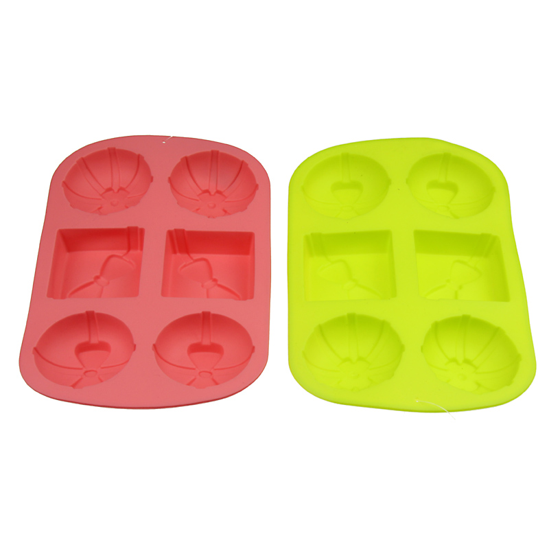 6-Cavity Bow Tie Silicone Cake Soap Decoration Mold