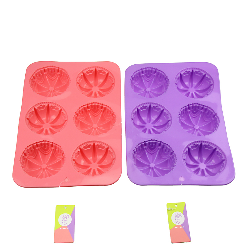 6-Cavity Flower Silicone Cake Soap Decoration Mold