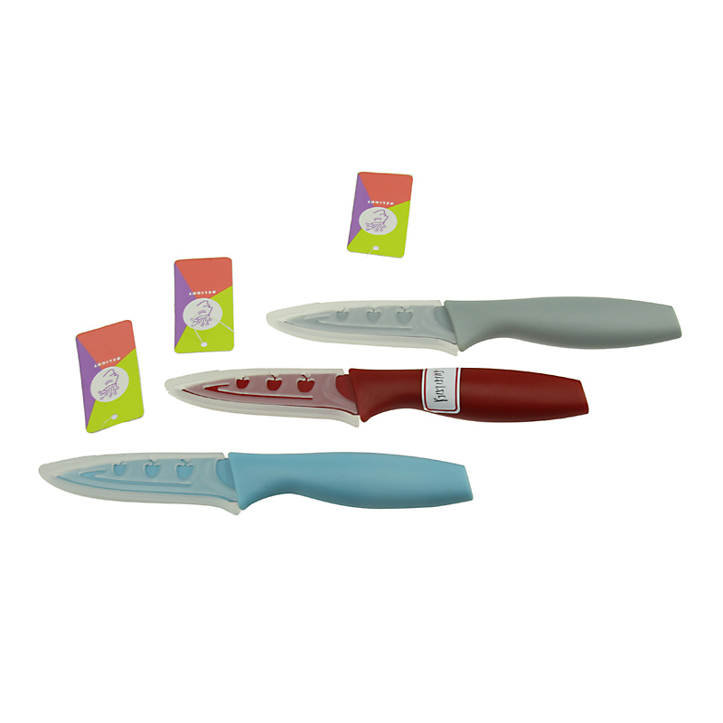 3-Piece Non-Stick Knife Set Color Coded Knives