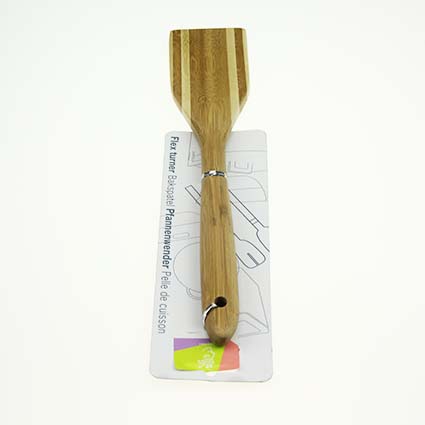 11.8" Wooden Spatulas with Smooth Black  Handle