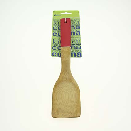 11.8" Wooden Spatulas with Smooth Red Handle