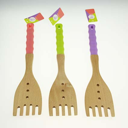 12.6" Wooden Leak Spatulas with Smooth Pinkl Handle