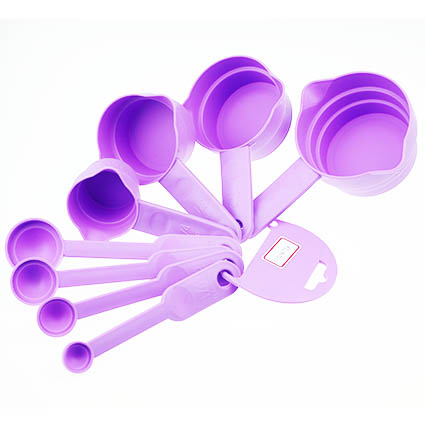 8-piece Pink/Purple/Green Plastics Salad Utensil Set