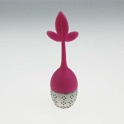 Set of 1 Tea Infuser Leaf Strainer Handle with Steel Ball, Pink