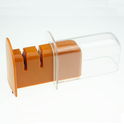 Plastic Knife Sharpener with Transparent Case