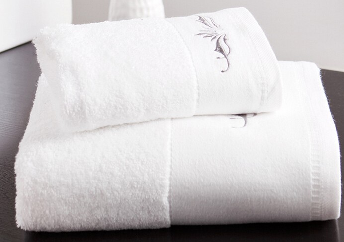 Luxury Hotel Bath Spa Towel With Embroidered Design