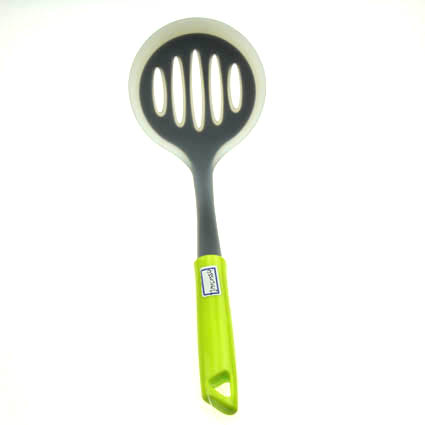 12.60-Inch Green&Gray Nylon Slotted Soup Ladle for Cooking