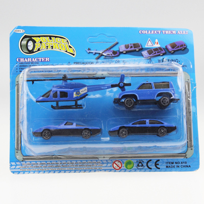 Hot blue PP carairplane model toy set of 4