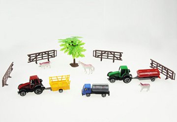 car model toy set happy farm
