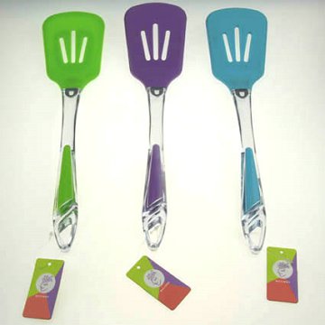 13.19 Inch Purple/Green/Blue  Kitchen Plastics Slotted Pancake Turner
