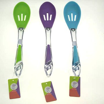 13.19Inch Purple/Green/Blue  Kitchen Plastics Slotted Spoon