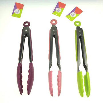10.83 Inch Pink/Orange/Green Stainless Steel Food Tong