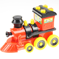 Newest funny red orblue little train electric toy for smart baby