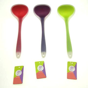  8.27 Inch Purple/Green/Pink Kitchen Silicone Soup Ladle