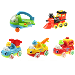 Five pieces of colorful trainairplane electric toy for baby’s playmat world