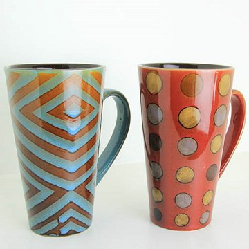 15.9 oz Ceramic Cup with Dots Design
