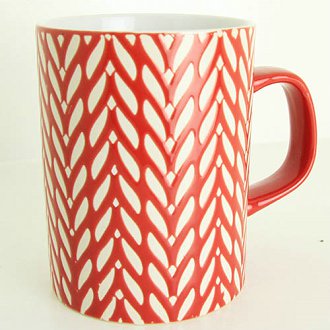 19.3 oz Ceramic Cup with Vein Design