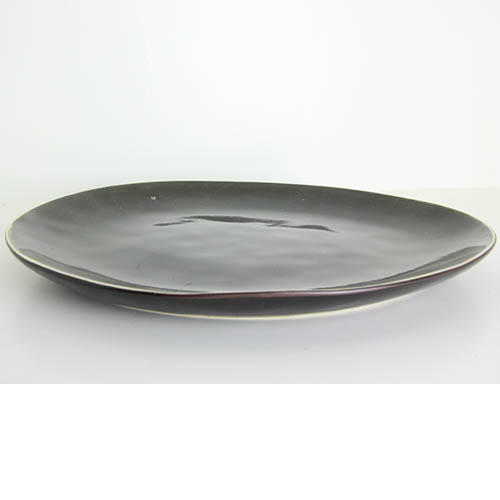 Black Ceramic Salad Plate