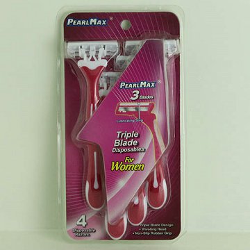 4pcs Triple Blade Disposables Razor Set For Women