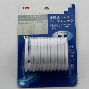 12pcs HomebasixShower Curtain Hook Hanger Ring (White)