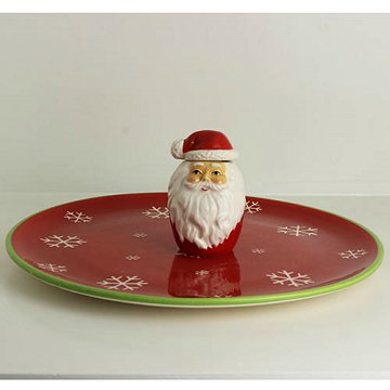Christmas Cake Tray & Serving Knife Set Santa Design
