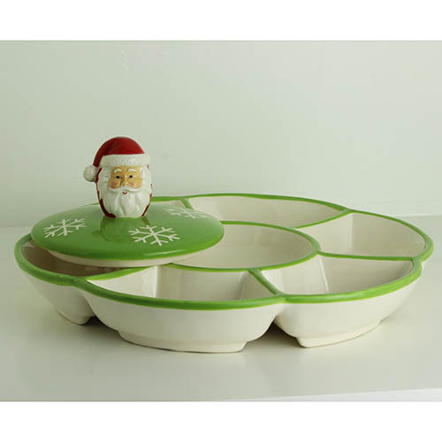 10.6 inch Christmas Ceramic Candy Plate