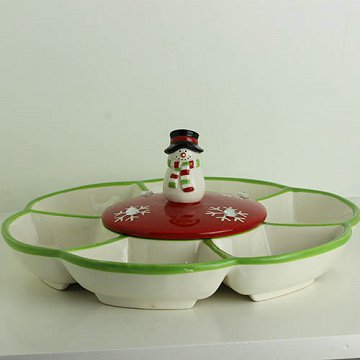 10.6 inch Christmas Ceramic Candy Plate